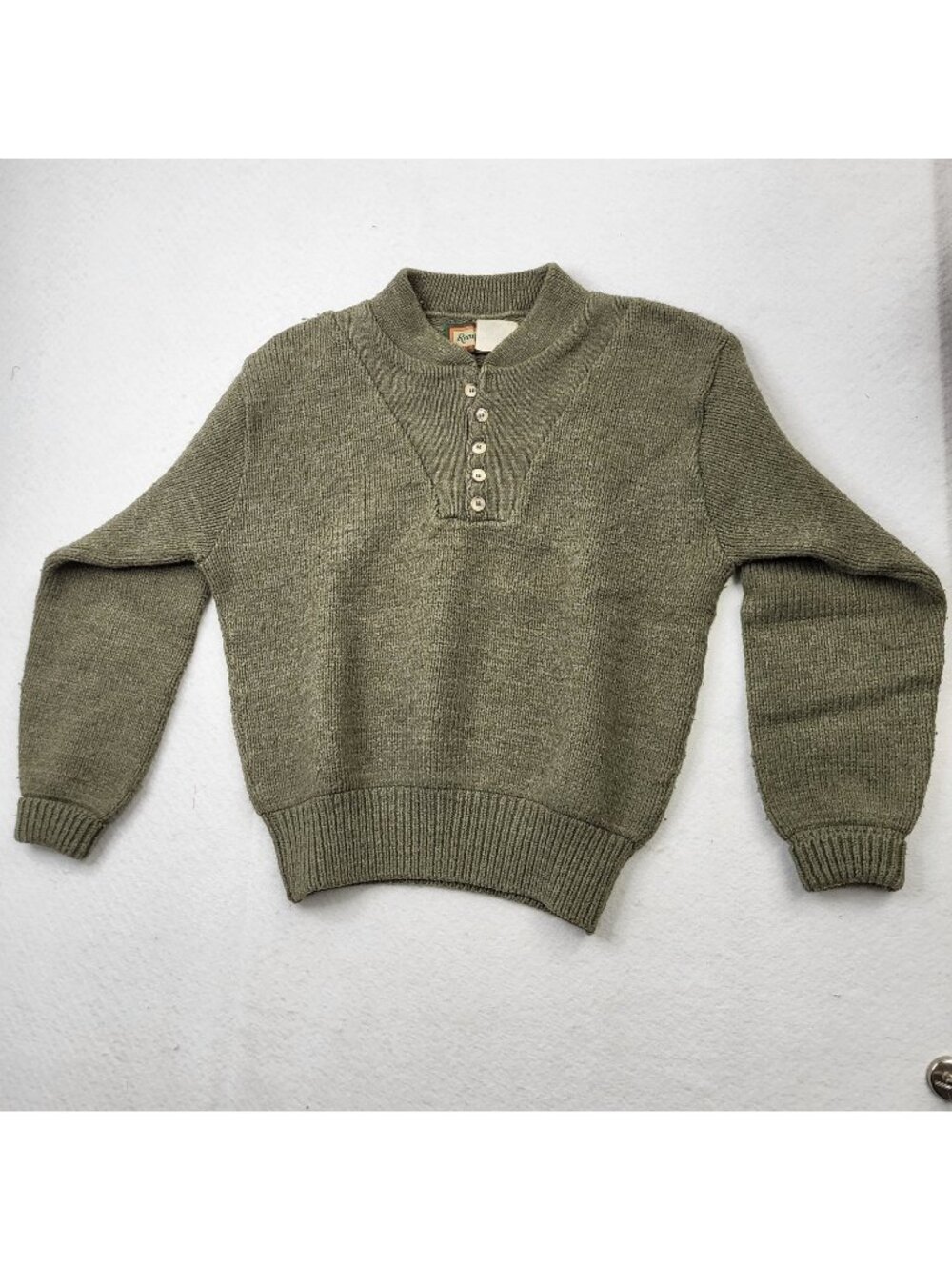 Vintage Remington Sweater Mens Medium Green Outdoor Clothing Wool Blend Hunting